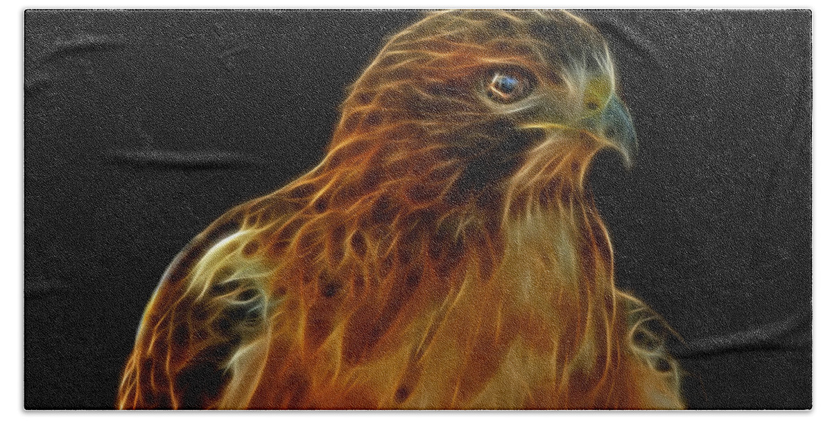 Hawk Bath Towel featuring the photograph Red-Tailed Hawk by Sandy Keeton