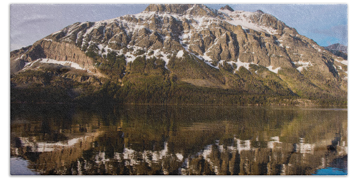 Red Eagle Mountain Bath Sheet featuring the photograph Reflections on Red Eagle Mountain by Greg Nyquist