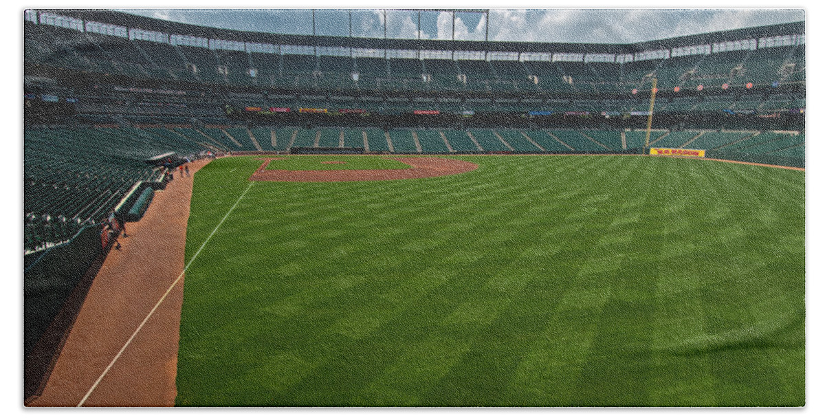 Oriole Park Bath Towel featuring the photograph Right Field of Oriole Park at Camden Yard by Paul Mangold