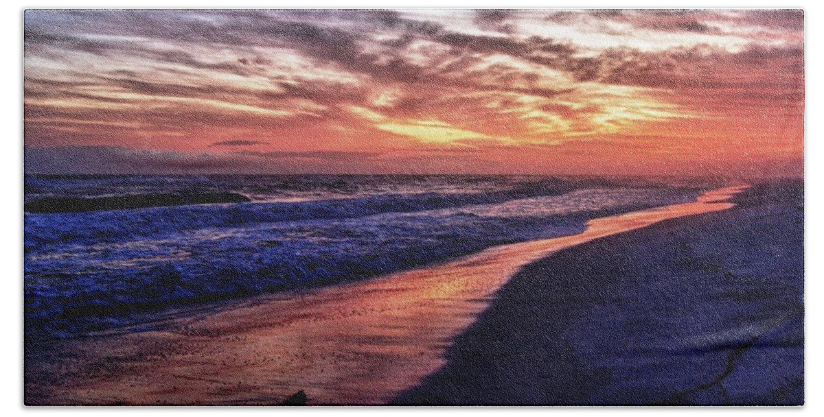 Alabama Photographer Hand Towel featuring the digital art Romar Beach Sunset by Michael Thomas