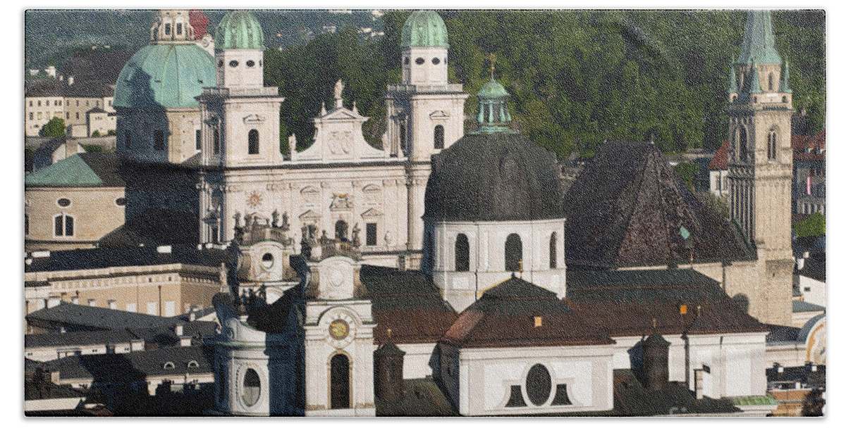 Austria Bath Towel featuring the photograph Salzburg city skyline by Andrew Michael
