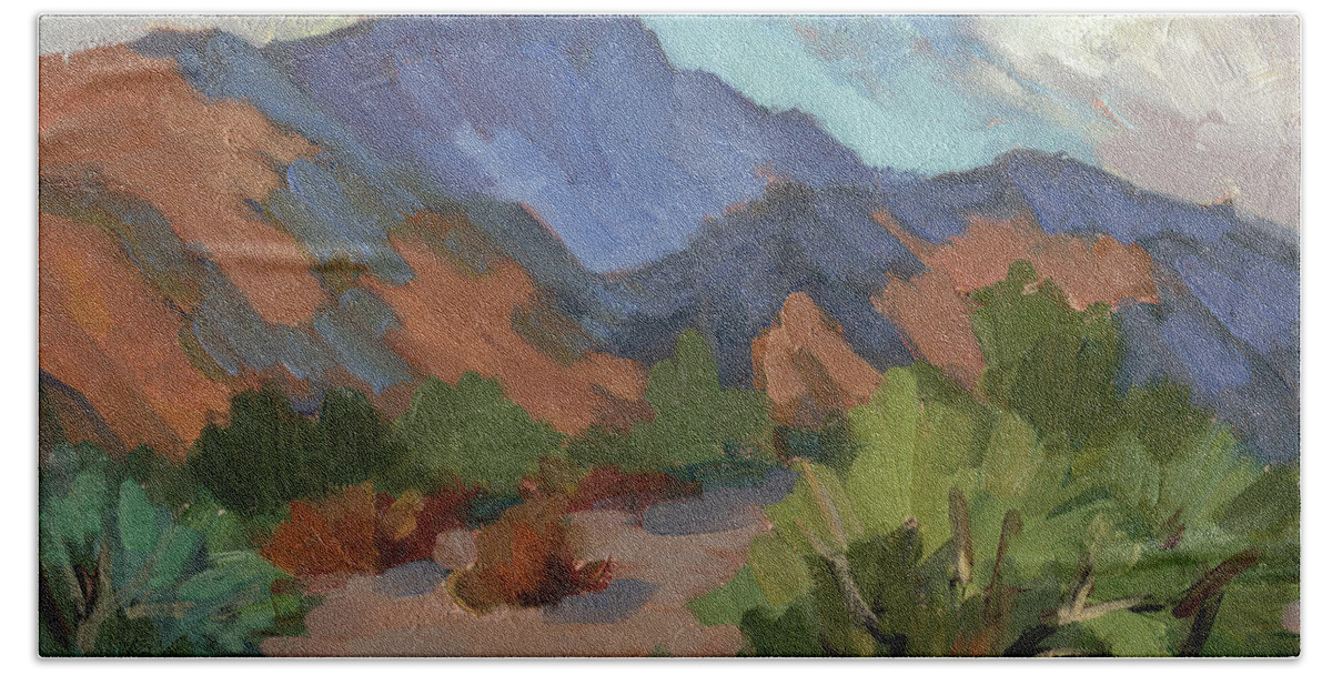 Santa Rosa Mountains Bath Towel featuring the painting Santa Rosa Mountains by Diane McClary