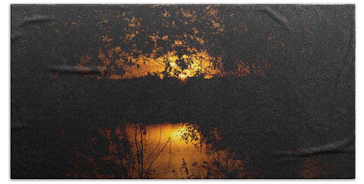 Sun Set Hand Towel featuring the photograph Scary Sunset by Ed Peterson