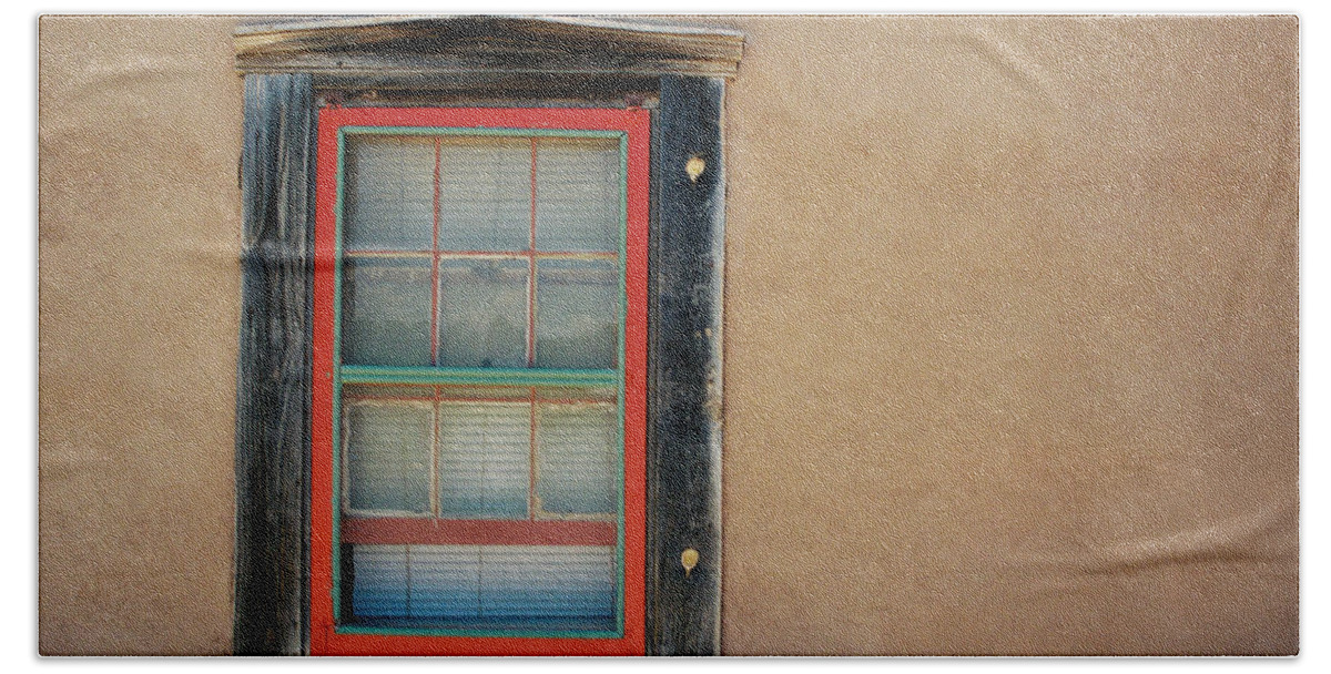 Santa Fe Hand Towel featuring the photograph School House Window by Ron Weathers