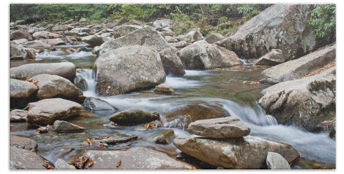 Great Smoky Mountains Hand Towel featuring the photograph Smoky Mountain Streams by Angie Schutt