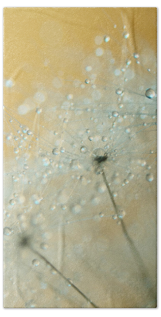 Dandelion Bath Towel featuring the photograph Soft Blue Drops by Sharon Johnstone