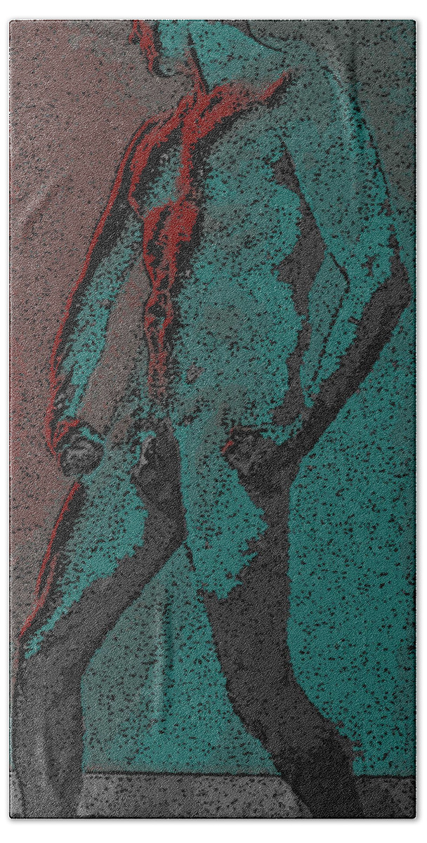 Teal Bath Towel featuring the digital art Solarized by Teri Schuster
