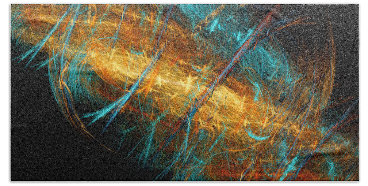Abstract Bath Towel featuring the digital art Space Storm by Andee Design