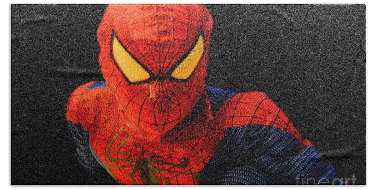 Spiderman Pose Bath Towel featuring the photograph Spiderman Pose by Maria Urso