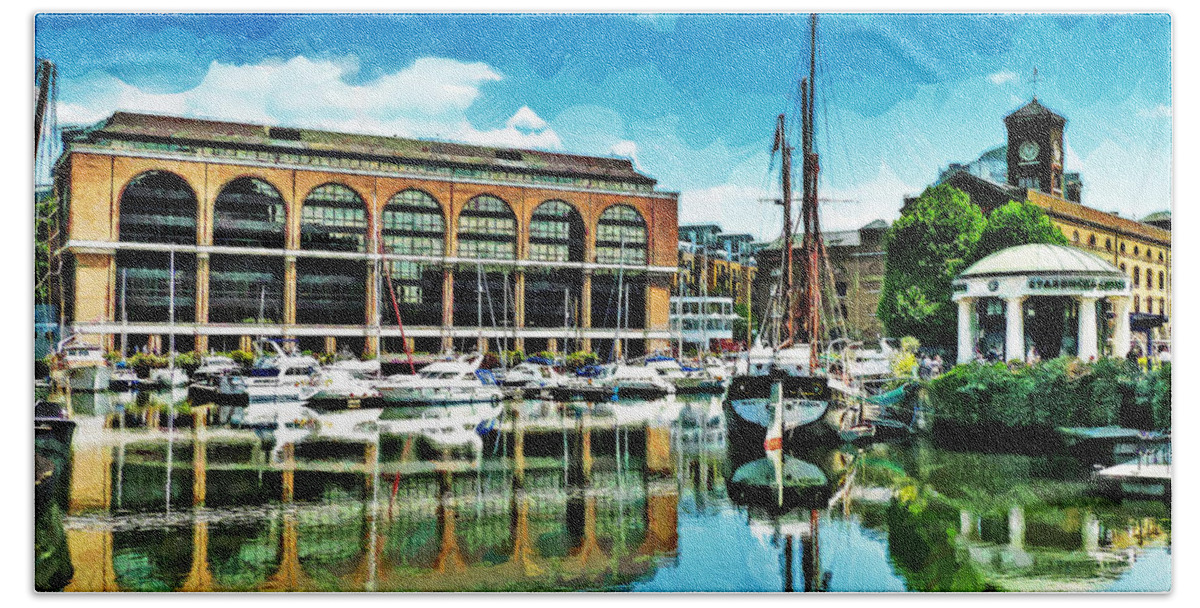 St Katharine Bath Towel featuring the photograph St Katharine Docks by Steve Taylor