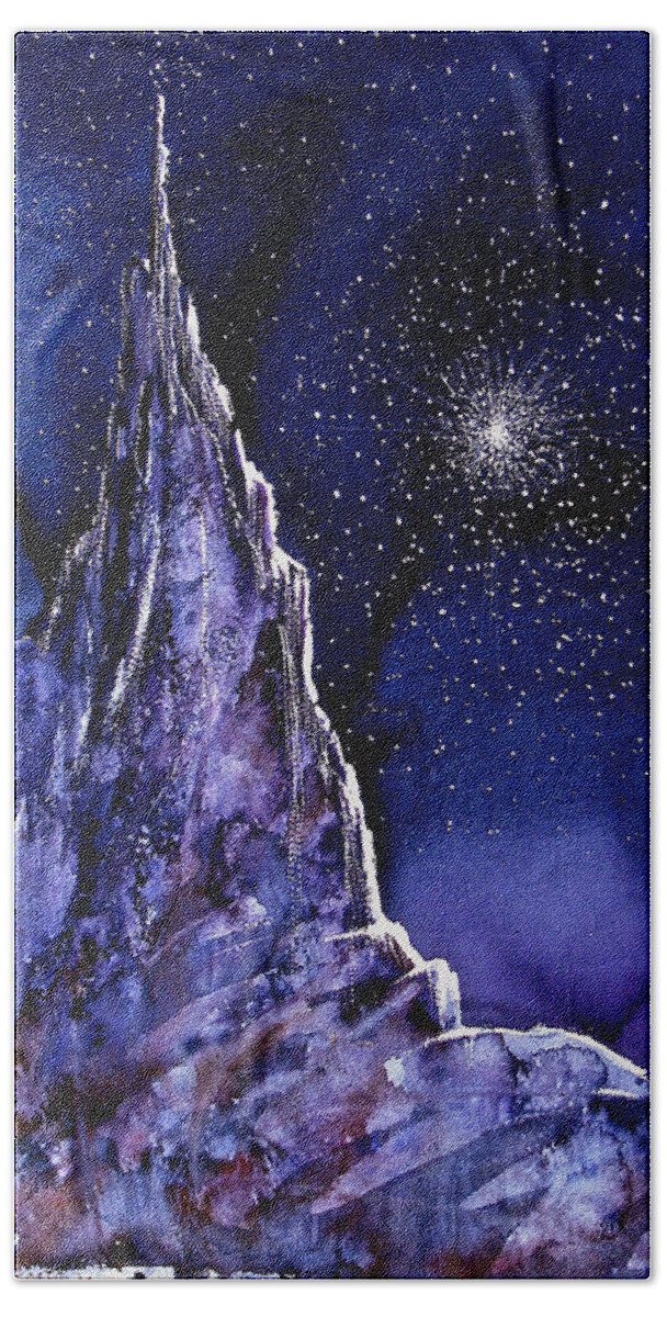 Star Hand Towel featuring the painting Starscape by Frank SantAgata