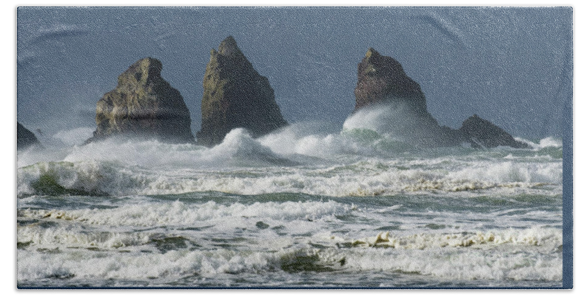  Rocks Hand Towel featuring the photograph Storm Warning by Bob Christopher