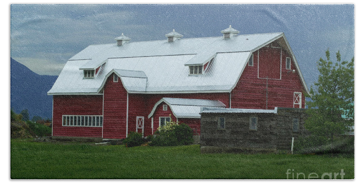 Barns Hand Towel featuring the photograph Stormy Barnyard by Randy Harris