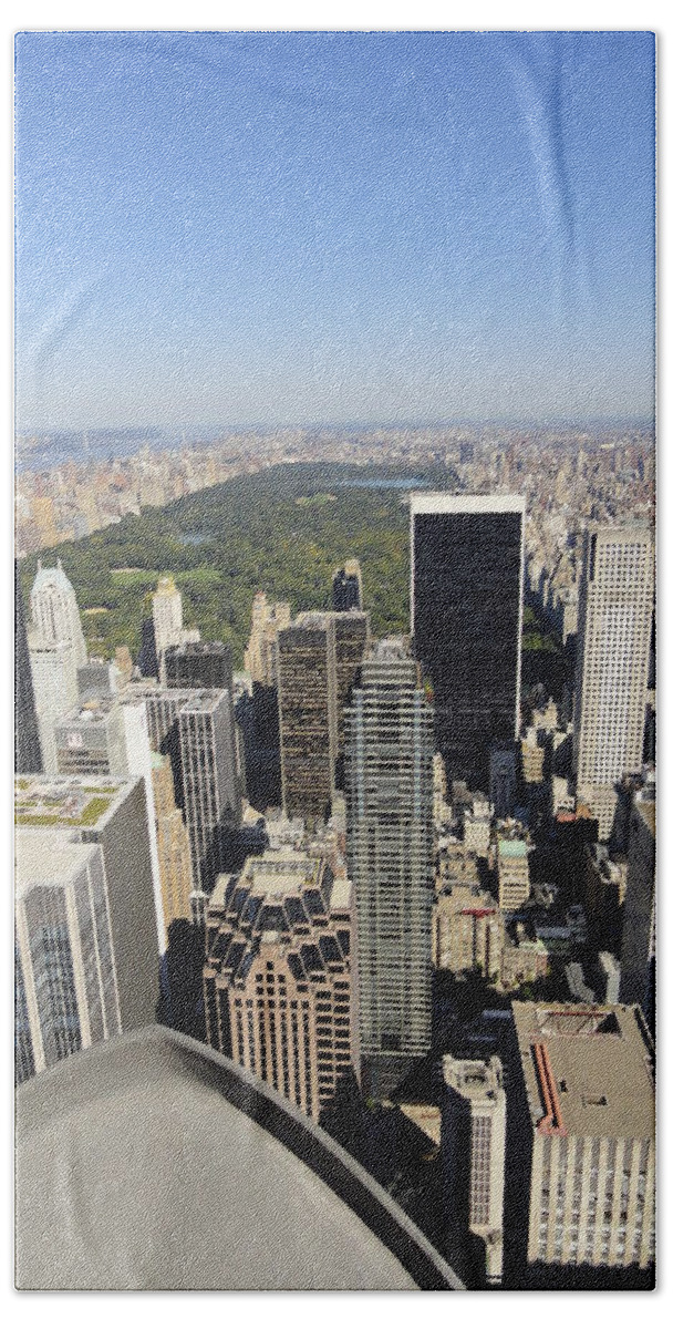 New York City Bath Sheet featuring the photograph Sunny day over the park by Meandering Photography