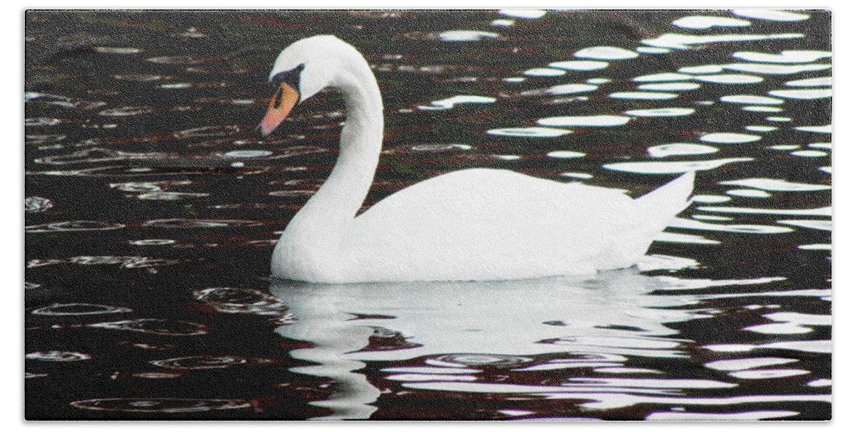 Swan Bath Towel featuring the photograph Swan Perfection by Kim Galluzzo