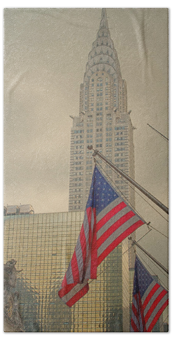 New York Bath Sheet featuring the photograph The Colors Flying In New York by Karol Livote