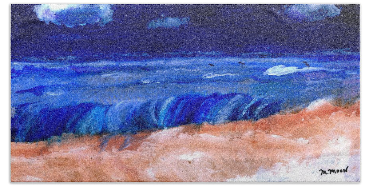 Ocean Bath Towel featuring the painting The Sea by Melvin Moon