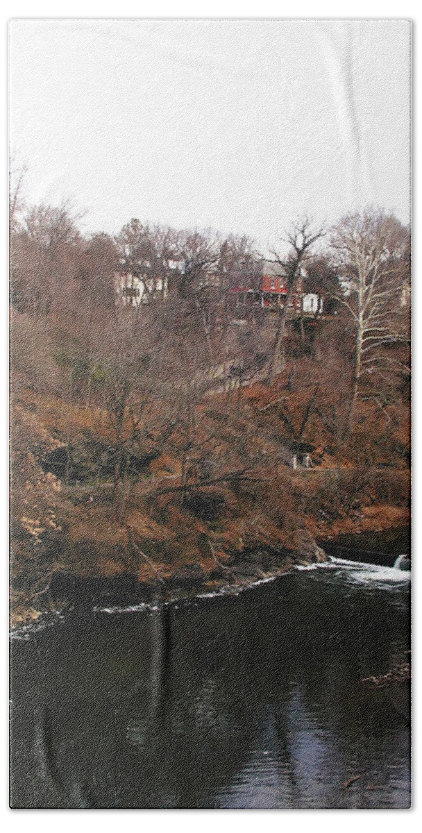 100 Steps Bath Towel featuring the photograph The Wissahickon at the Hundred Steps by Bill Cannon