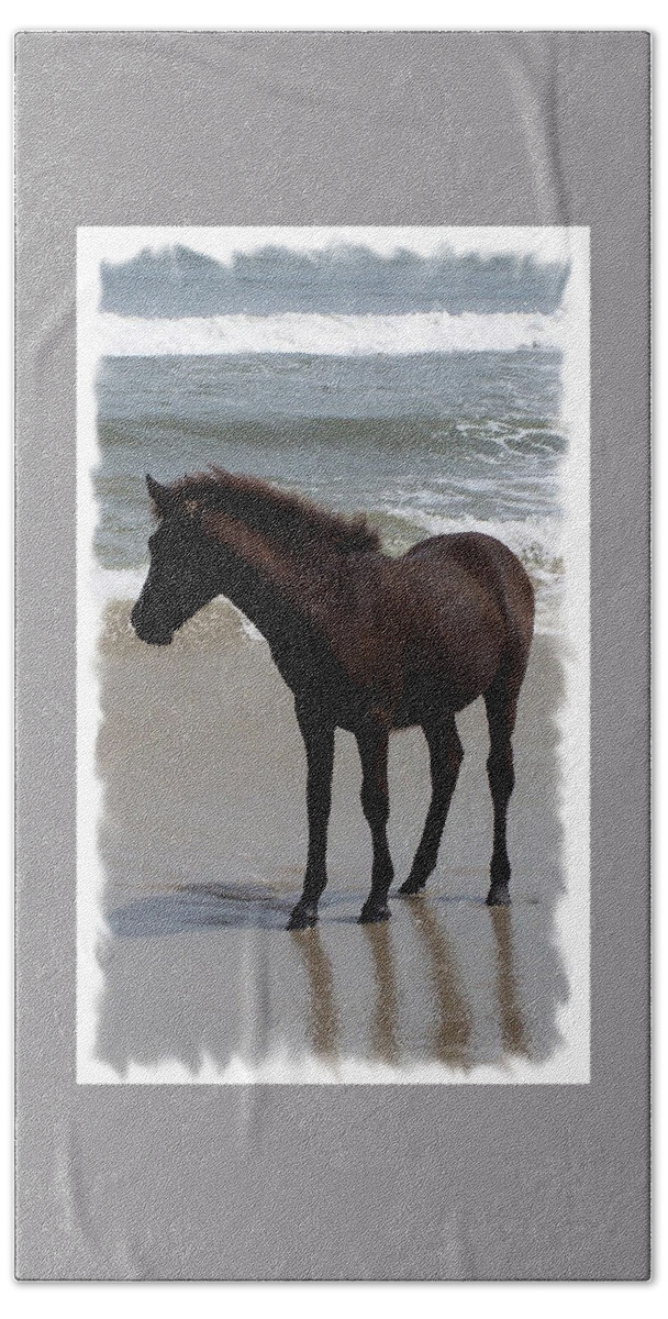 Foal Bath Towel featuring the photograph Thinking About It by Kim Galluzzo