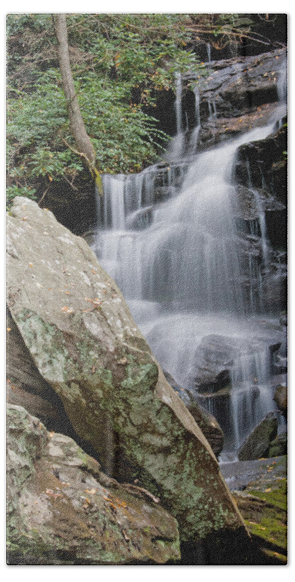 Great Smoky Mountains Bath Towel featuring the photograph Tranquil Waterfall by Angie Schutt