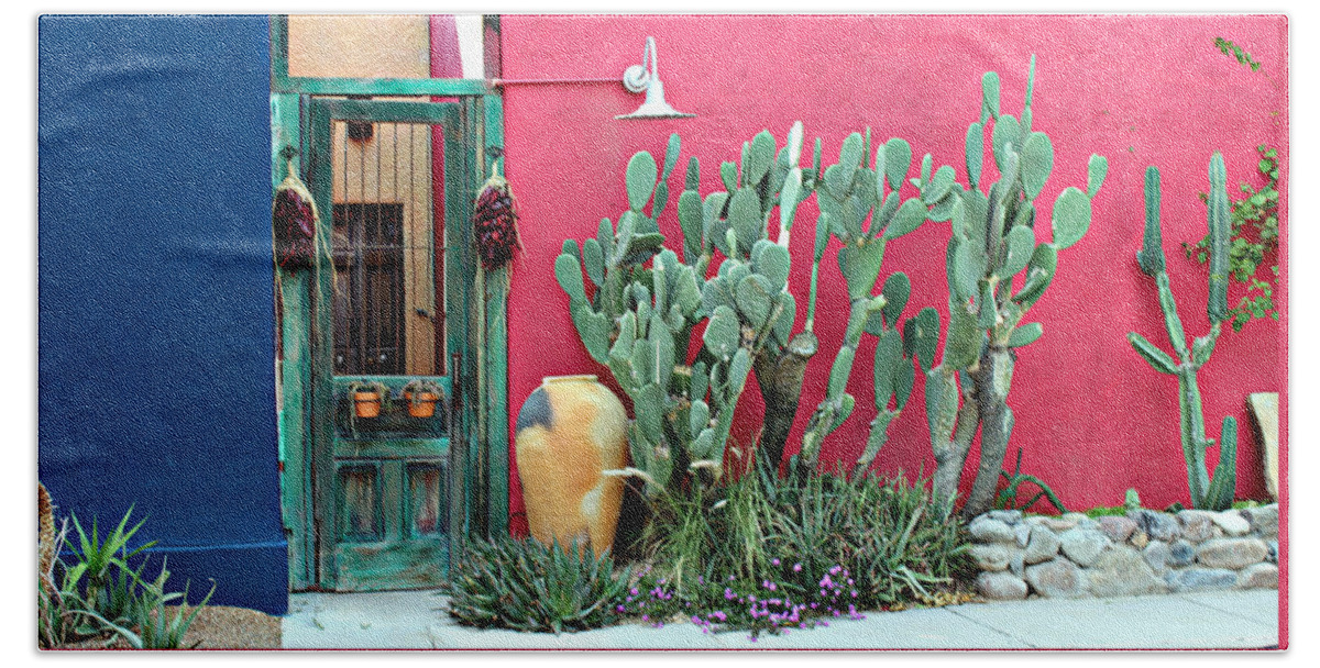 Doors Bath Towel featuring the photograph Tucson Doorway by Jo Sheehan