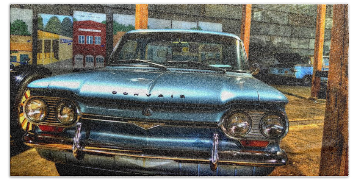 Corvair Bath Towel featuring the photograph Unsafe at any Speed by David Morefield