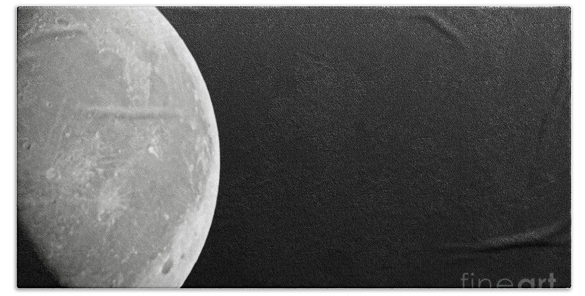 Black And White Photography Bath Towel featuring the photograph Waning Gibbous Moon by Sue Stefanowicz