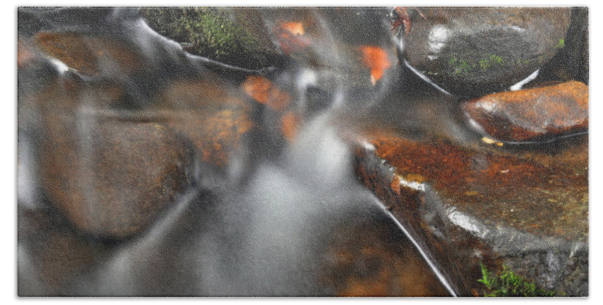 Scenic Water Bath Towel featuring the photograph Water Over Rocks by Kay Lovingood