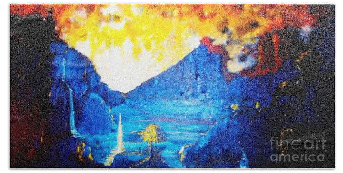 Fantasy Hand Towel featuring the painting What Dreams May Come by Stefan Duncan