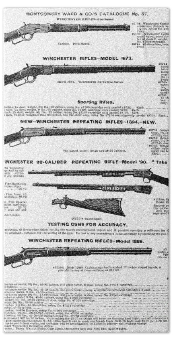 1895 Bath Towel featuring the photograph Winchester Rifles by Granger