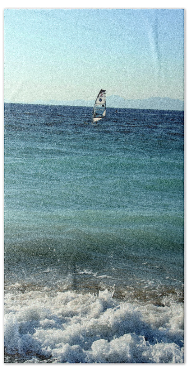 Windsurf Bath Towel featuring the photograph Windsurf by La Dolce Vita