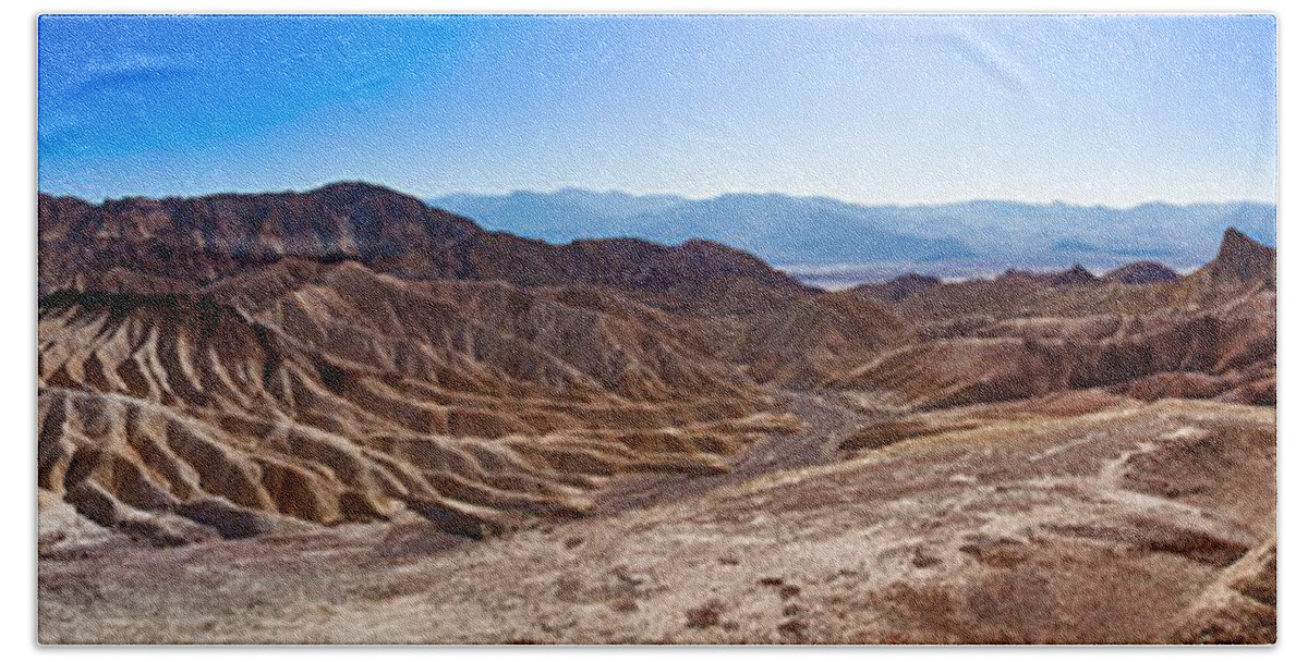 Death Hand Towel featuring the photograph Zabriskie Point Panorama by Niels Nielsen