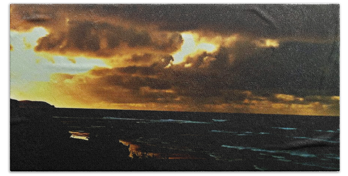 Phillip Island Bath Towel featuring the photograph A stormy Sunrise by Blair Stuart