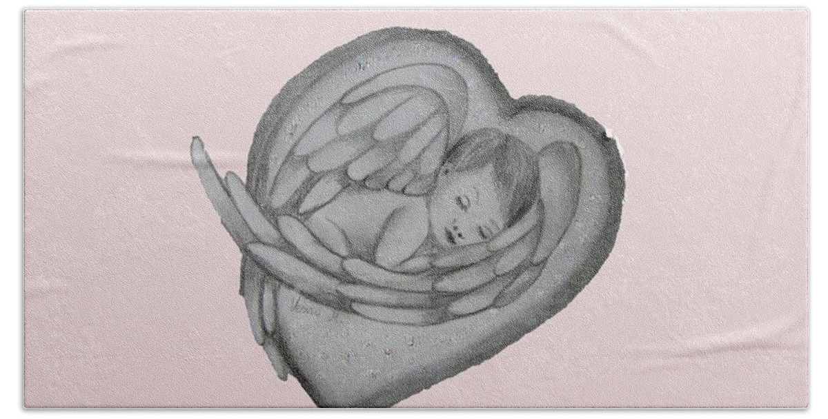  Baby Bath Towel featuring the digital art baby Angel by Vesna Martinjak