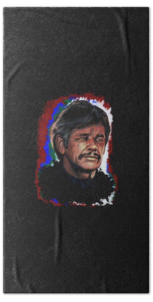 Actor Bath Towel featuring the painting Charles by Andrzej Szczerski