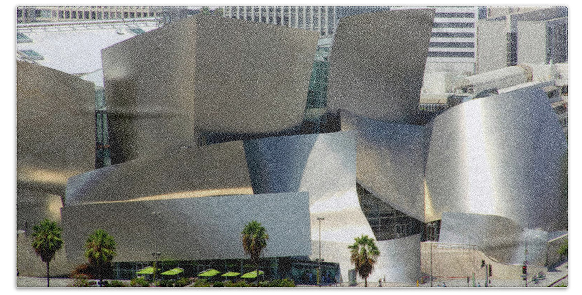 Disney Hall Bath Towel featuring the photograph @ Disney Hall, Los Angeles by Jim McCullaugh