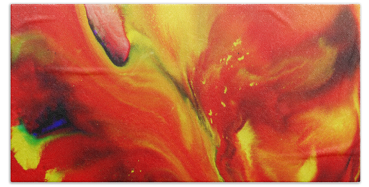 Original Bath Towel featuring the painting Vivid Abstract Vibrant Sensation II by Irina Sztukowski