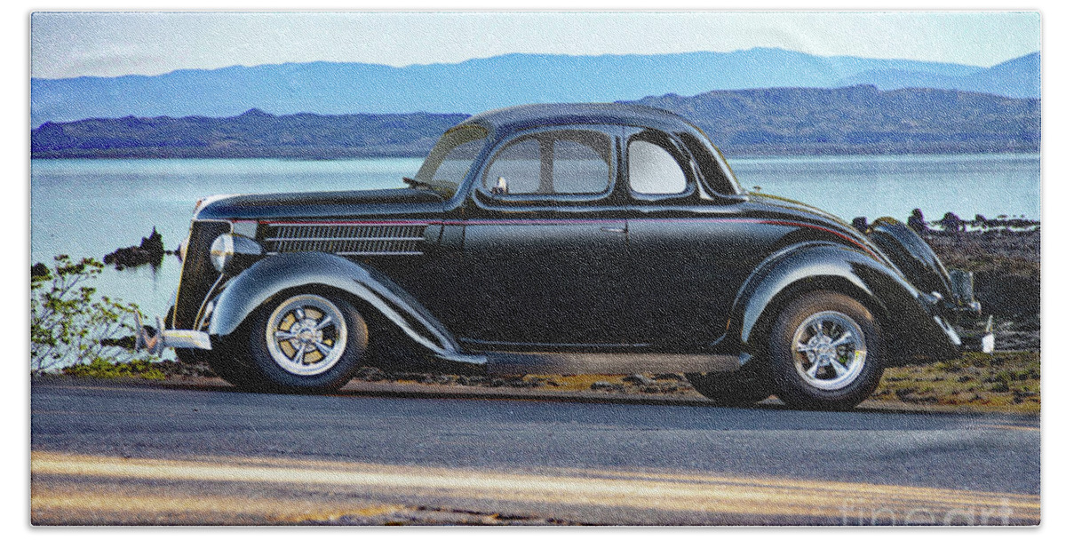 Auto Bath Towel featuring the photograph 1936 Ford Five-Window Coupe by Dave Koontz
