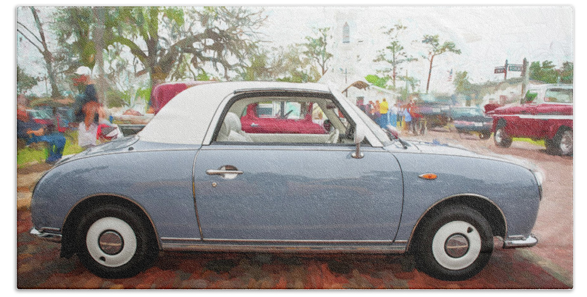 1991 Nissan Figaro Hand Towel featuring the photograph 1991 Nissan Figaro by Rich Franco