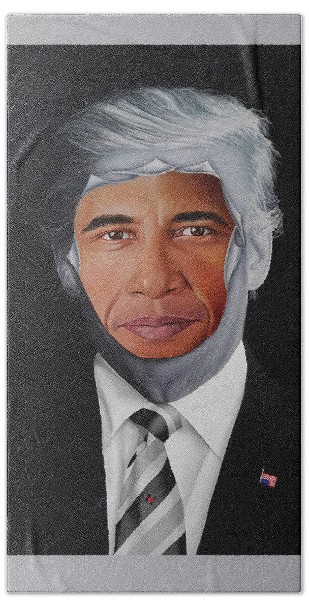 President Bath Towel featuring the painting 45's Obsession by Vic Ritchey