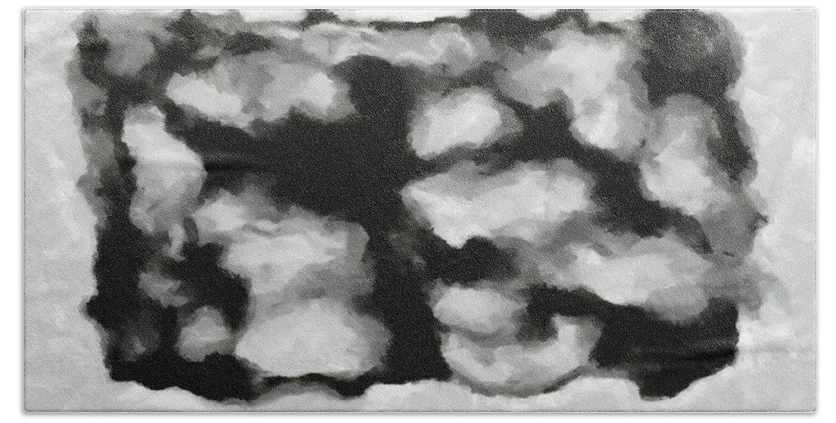  Bath Towel featuring the painting Abstract Monochome 159 #1 by D A Diggs