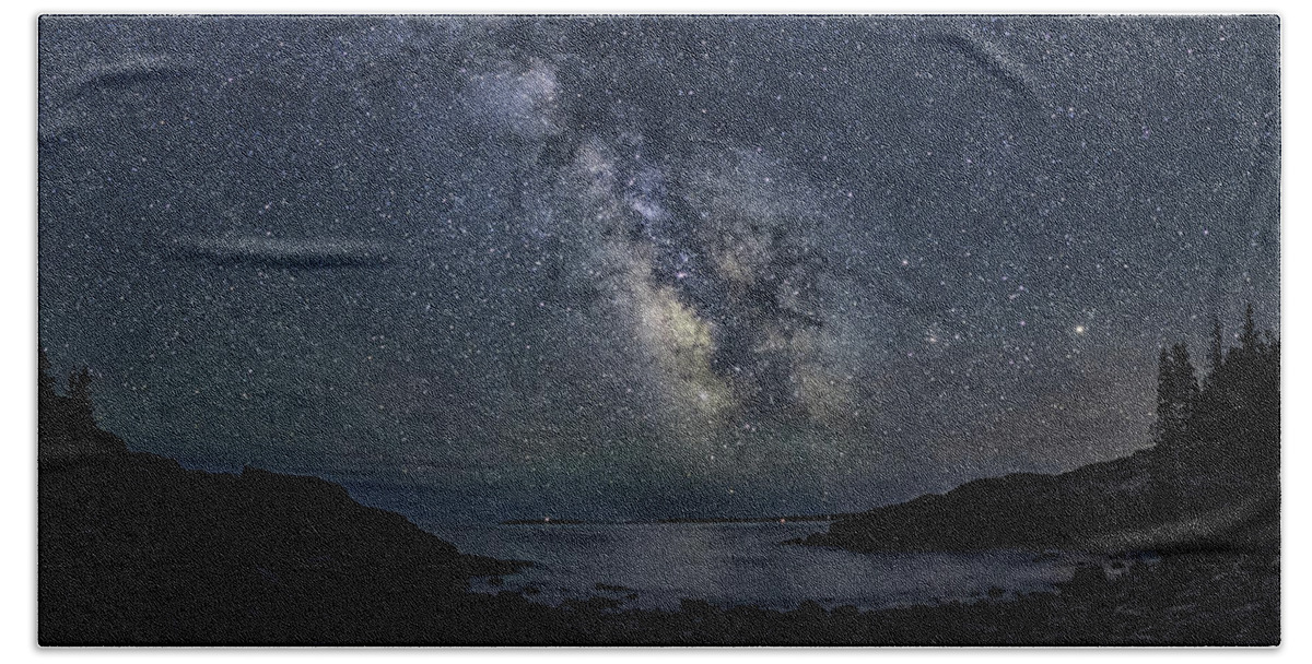 Maine Hand Towel featuring the photograph Acadia Night #1 by Robert Fawcett