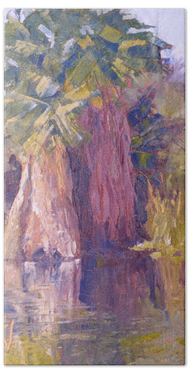 Oil Painting Bath Towel featuring the painting Agua Caliente #1 by Susan Woodward