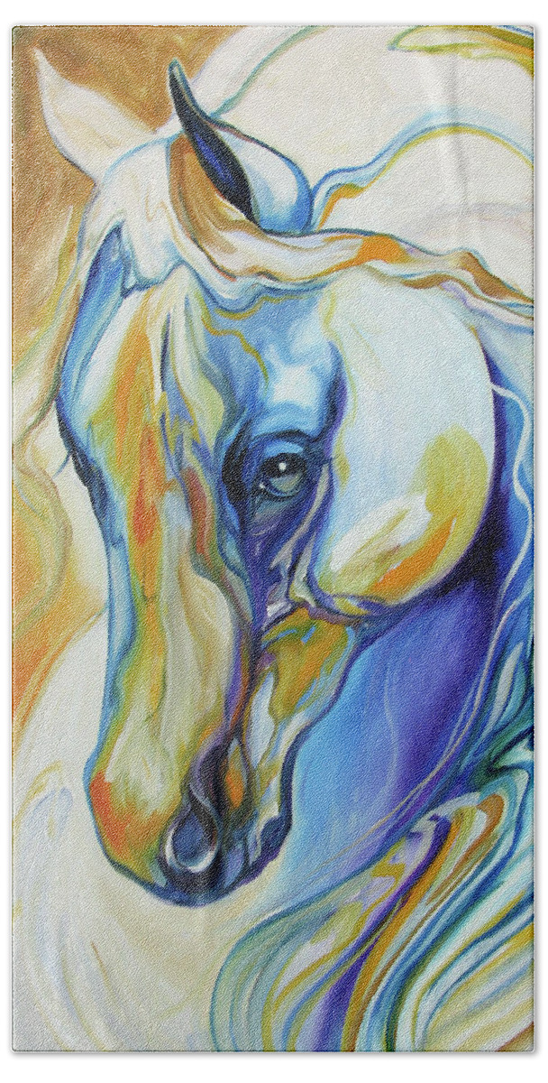 Horse Hand Towel featuring the painting Arabian Abstract #2 by Marcia Baldwin