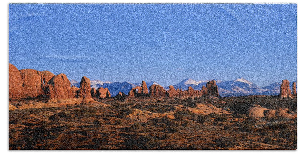 Photography Bath Towel featuring the photograph Arches National Park, Moab, Utah, Usa #1 by Panoramic Images