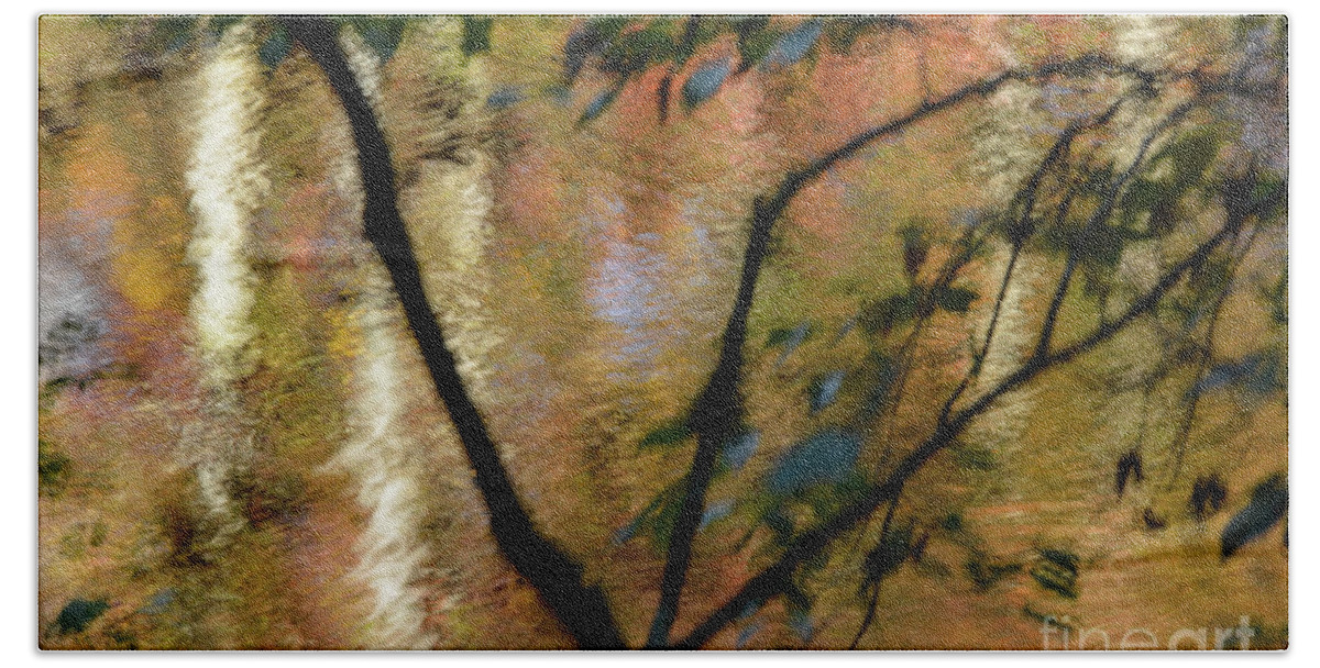 Abstracts Hand Towel featuring the photograph Autumn Reflection #2 by John Greco