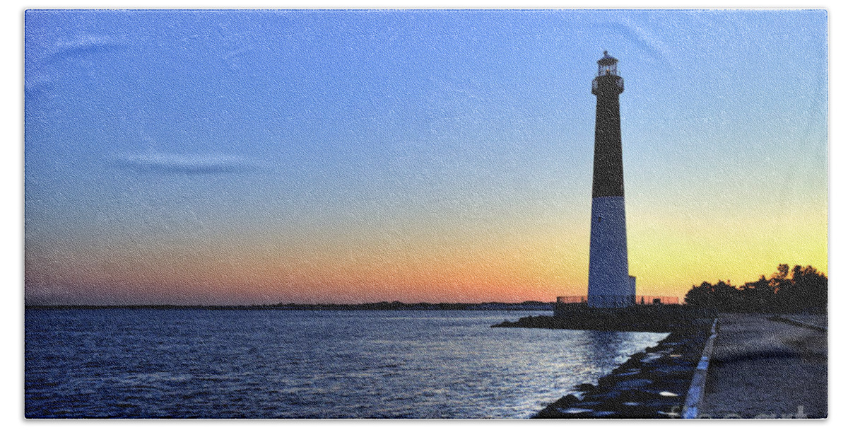 Atlantic Coast Bath Sheet featuring the photograph Barnegat Lighthouse #1 by John Greim
