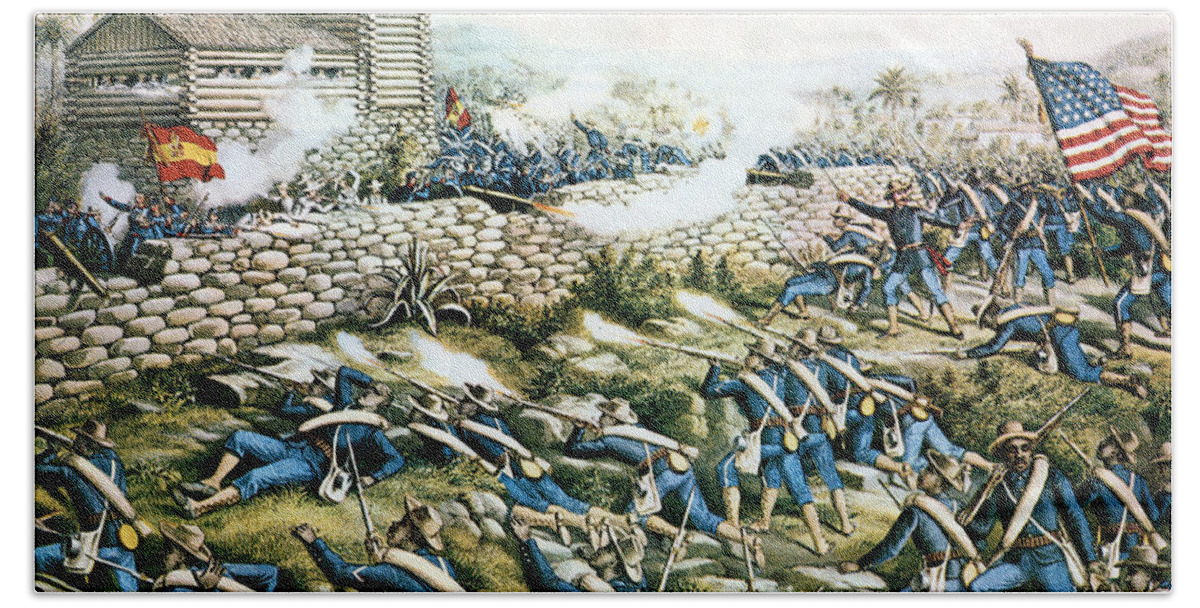 Military Bath Towel featuring the photograph Battle Of San Juan Hill, 1898 #1 by Science Source