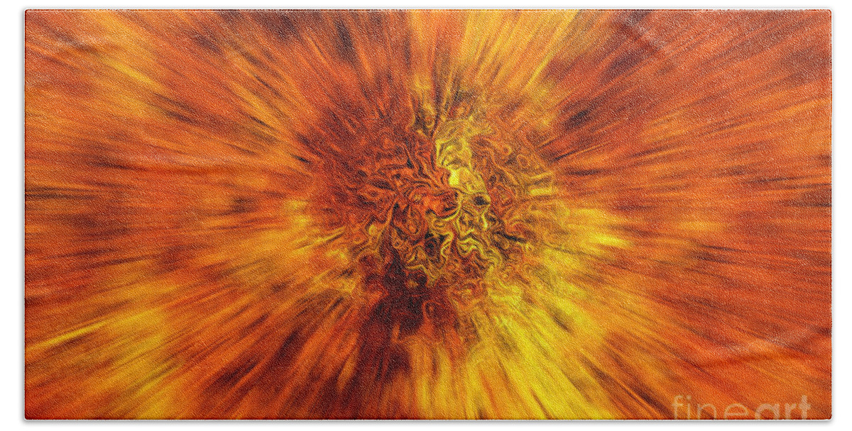 Explosion Bath Sheet featuring the digital art Big Bang #1 by Michal Boubin
