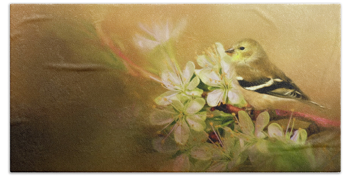 American Bath Towel featuring the photograph Blooming Finch #1 by Lana Trussell